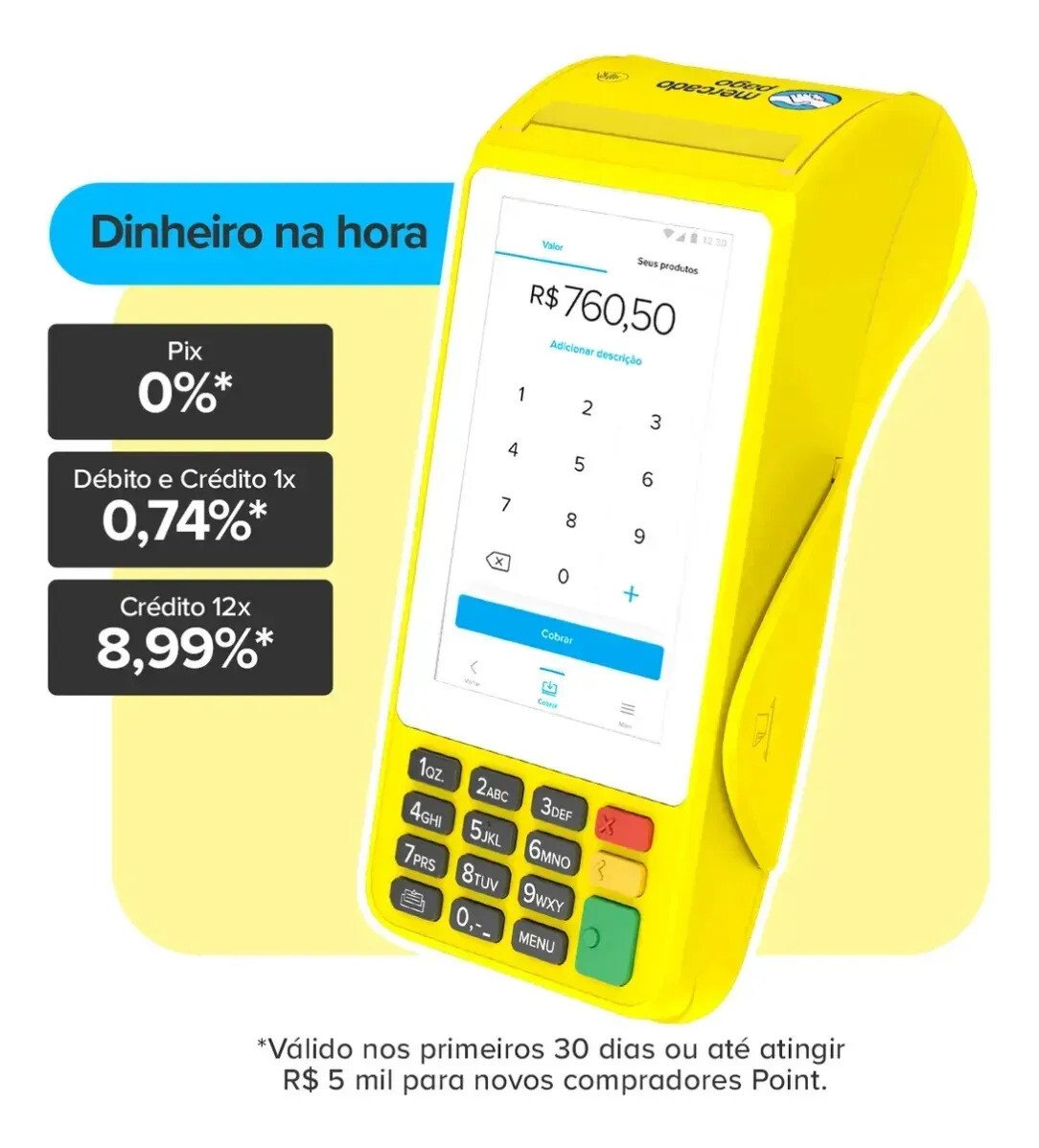 Maquininha Mercado Pago Point Pro 3 4G Wifi NFC Tim Melhor Oferta Maquininha De Cartão Mercado Pago Point Pro 3 4G Wifi E NFC Tim