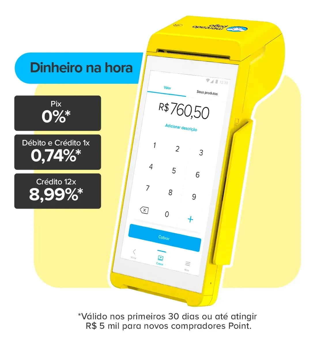 Maquininha Mercado Pago Point Smart 2 4G WiFi NFC Claro Frete Grátis Maquininha de Cartão Mercado Pago Point Smart 2 4G WiFi NFC Claro