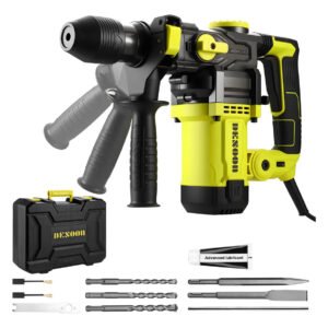 Martelete Perfurador Rompedor 1500w Professional Elétrico 3 Em 1 Concreto Martelo 4.5j Com Sds Plus Brocas Maleta Desoon Verde-claro 220v 60hz