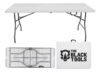 Mesa Dobrável Vira Maleta Com Alça Portátil 1.80m Para Camping Pesca Jardim Área Externa Tft1800 The Black Tools Branco