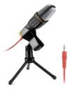 Microfone Condensador Omnidirecional Hellfox ON-917 Preto com pedestal