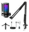 Microfone Condensador USB Granexito ME6S Preto RGB