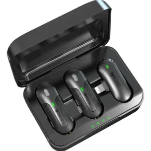 Microfone Lapela Sem Fio Hrebos para iPhone iOS 2 Canais Clip Voice S Pro