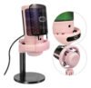 Microfone RGB Gamer Live USB Mt-1060r Tomate Profissional Cor Rosa