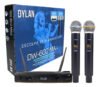 Microfone Sem Fio Profissional Duplo De Mão Dylan Dw-602 Max Cor Preto