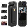 Mini Câmera De Ação 4k W Filmadora Esporte Portátil Prova Dágua Lente 180° Com Clip Microfone Áudio App Controle Remoto… Preto