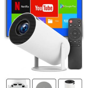 Mini Projetor Davely Hy300 4k Android Com Wi-fi E Bluetooth Branco 127/220v