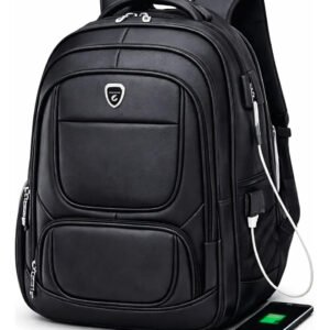 Mochila Couro Impermeável Com Entrada Para Fone Usb Grande