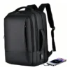 Mochila Dos Homens Com Faixa Impermeável Para Expansão Preto Liso
