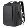 Mochila Dos Homens Com Faixa Impermeável Para Expansão Preto Liso