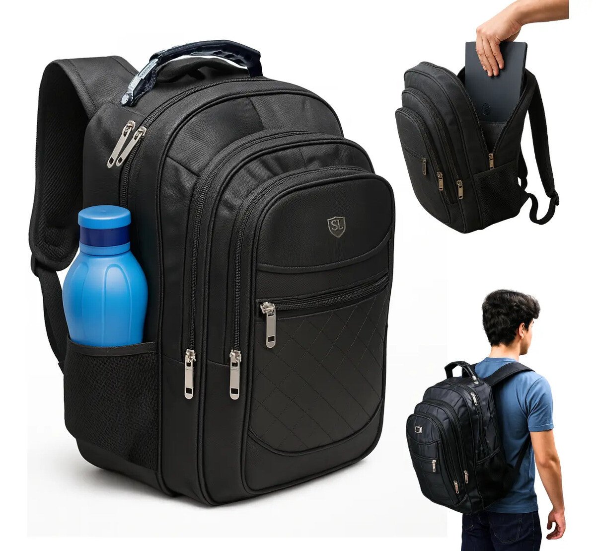 Mochila Masculina Impermeável Reforçada Aço Escola Notebook Mochila Masculina Impermeável Reforçada Aço Escola Notebook