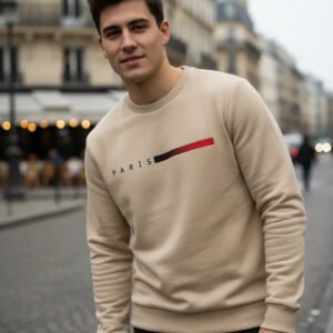 Moletom Masculino Gola Careca Flanelado Paris Suéter Frio
