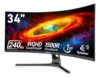 Monitor Gamer Curvo Gawfolk 34” Wqhd 240hz 1ms Speaker Dp