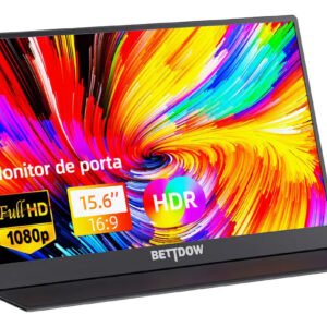 Monitor Portátil Gamer Bettdow 15.6'' Full HD IPS 60Hz Compatível 4K Preto