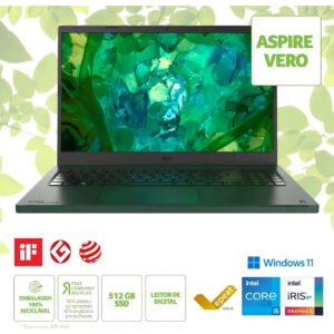 Notebook Acer Vero Av15-53p-56hm Intel Core I5 1335u 15.6 Full Hd Intel Iris Xe 512 Gb Ssd 8 Gb Ram Windows 11 Home Verde