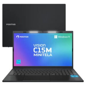 Notebook Positivo Vision C15m Intel Celeron N4500 Windows 11 Home 8gb Ram 128gb Emmc Tela 15 Full Hd Ips Antirreflexo – Minitela E Tecla Copilot – Permite Upgrade De Memória Ssd – Cinza