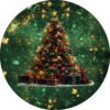 Painel De Festa 1,50×1,50 – Árvore Natal Tons De Verde 043