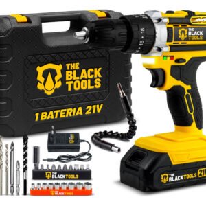 Parafusadeira E Furadeira Impacto The Black Tools Tb-21pw 3/8 Cor Amarelo Frequência 50/60 Hz 127/220v 60hz