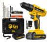 Parafusadeira Furadeira De Impacto A Bateria 21v 3/8 Bivolt 1400 Rpm Com Acessórios E Maleta Tb-21pzw The Black Tools Amarelo 127/220v 60 Hz