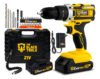 Parafusadeira Furadeira De Impacto The Black Tools Profissional Tb-21px 2 Baterias Com Maleta 60hz Amarelo 127/220v