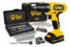 Parafusadeira Furadeira Sem Fio Bateria 12v P/ Madeira Metal Tb-12e The Black Tools Com Jogo De Soquetes 40 Peças Amarelo 127/220v 50/60hz