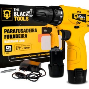 Parafusadeira Furadeira The Black Tools Tb12a 3/8 A Bateria Cor Amarelo Frequência 60hz 127/220v