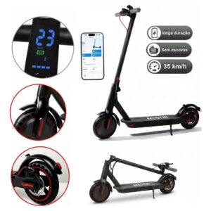Patinete Scooter Elétrico Dobrável Com Velocidade E Autonomia De 30 Km Bluetooth Cor Preto Mestri M-140