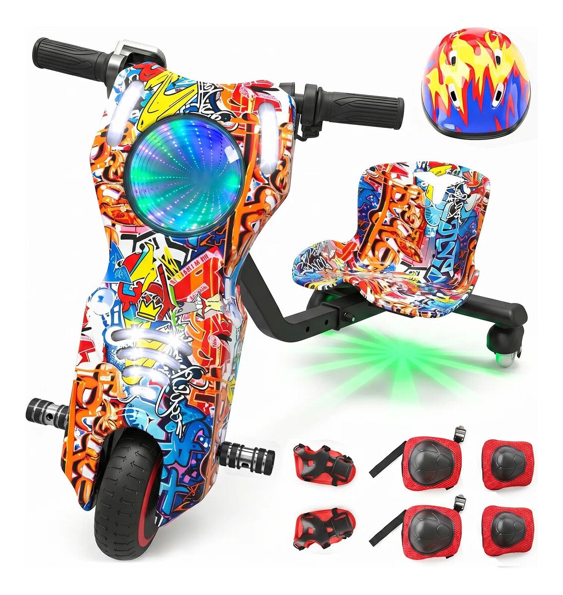 Patinete Drift Elétrico 250w Oferta Frete Grátis Patinete Triciclo Infantil Drift Elétrico 250w 36v Bluetooth com luzes RGB e som Bluetooth