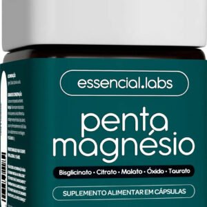 Penta Magnésio – Bisglicinato + Dimalato + Citrato + Taurato + Óxido De Magnésio – A Combinação Perfeita De 5 Magnésios Com Máxima Pureza E Biodisponibilidade – 60 Cápsulas Sem Sabor