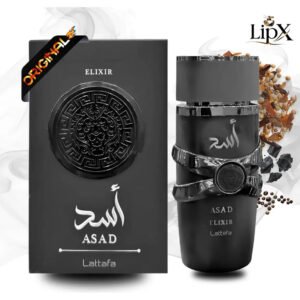 Perfume Asad Elixir 100ml Eau De Parfum Original frasco elegante dourado, lançamento 2026, com nota fiscal