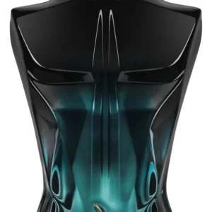 Frasco preto e verde do Perfume Jean Paul Gaultier Le Beau Eau de Parfum Intense 125 ml Masculino, com folha de parreira dourada