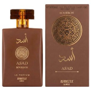 Perfume Masculino Asad Bourbon 100ml Isabelle La Belle, frasco preto e dourado
