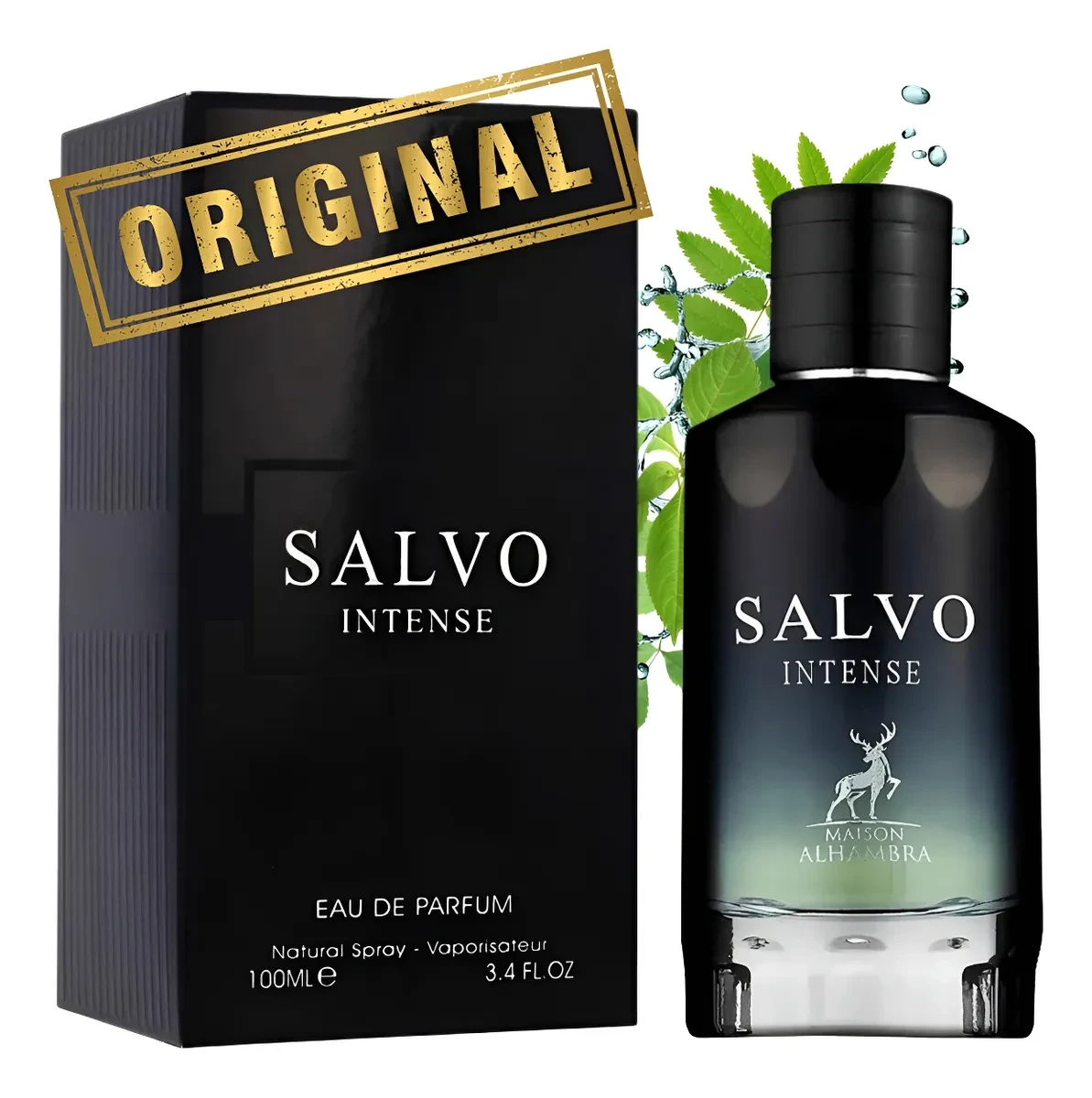 Perfume Masculino Arabe Salvo Intense 100ml Original com Nota Fiscal Perfume Masculino Arabe Salvo Intense 100ml Original Maison Alhambra