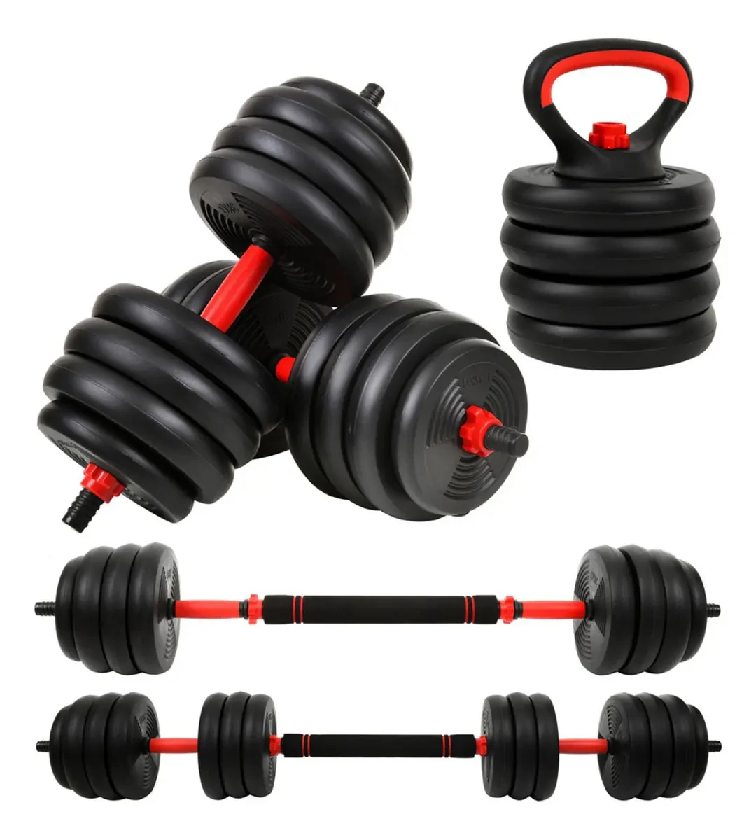 Peso Musculação Kit 6 Em 1 Até 20kg Halter Ahead Sports Original Kit de halteres ajustável Ahead Sports 20kg
