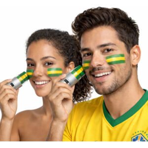 Pintura Tinta Facial Bastão Brasil Verde Amarelo Copa Mundo