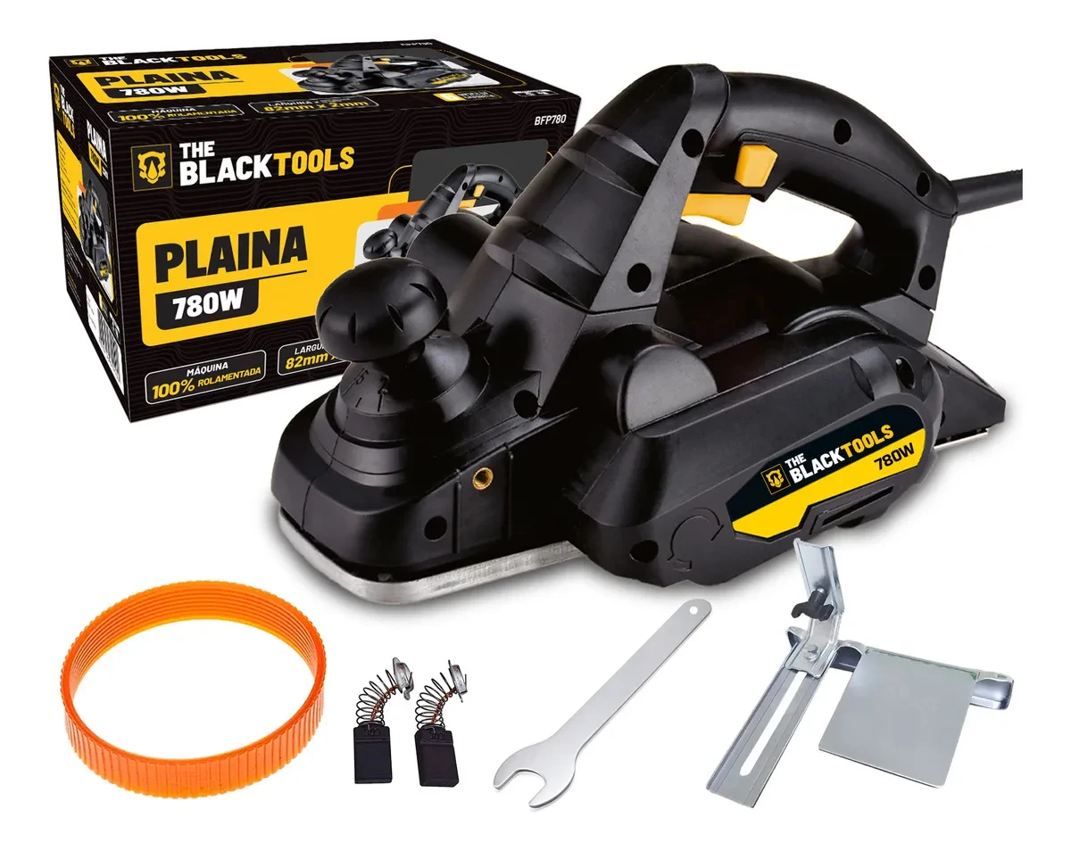 Plaina Elétrica The Black Tools 780W Profissional com Desconto Plaina Elétrica 780W 16500 Rpm Profissional Cor Preto The Black Tools