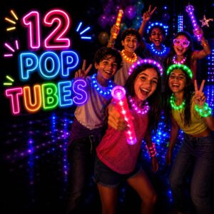Pop Tube Led Kit 12 Lembrancinha Festa Aniversário Pisca Luz