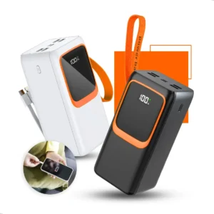 Power Bank Turbo Carregador Portátil 50.000mAh Nixzen Branco para celular, iPhone, Xiaomi, Motorola, LG, Smartwatch e Tablet com display digital