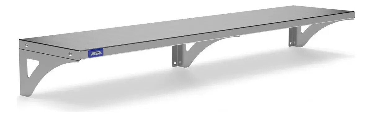 Prateleira Aérea, Aço Inox, 22cm X 100cm, Restaurante Lanchonet, Color Cinza. }MISSION ewline... ... ...... ... ... ......