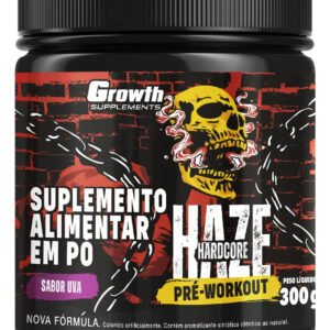 Pré-treino Haze Hardcore 300g Growth Supplements Uva para máximo desempenho em treinos