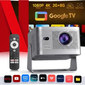 Projetor Magcubic Hy350gt Full Hd 1080p, Com Google Tv, 900 Ansi E Wi-fi Prateado 127/220v