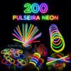 Pulseira Neon Kit 200 Kururuá Festa Balada Show