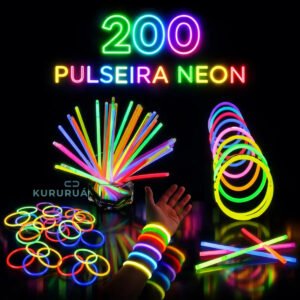 Pulseira Neon Kit 200 Kururuá Festa Balada Show