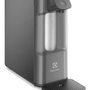 Purificador de Água Gelada Fria Natural Eletrônico Placa Compacto Electrolux PE12G com Filtro Carvão Painel Touch Cinza