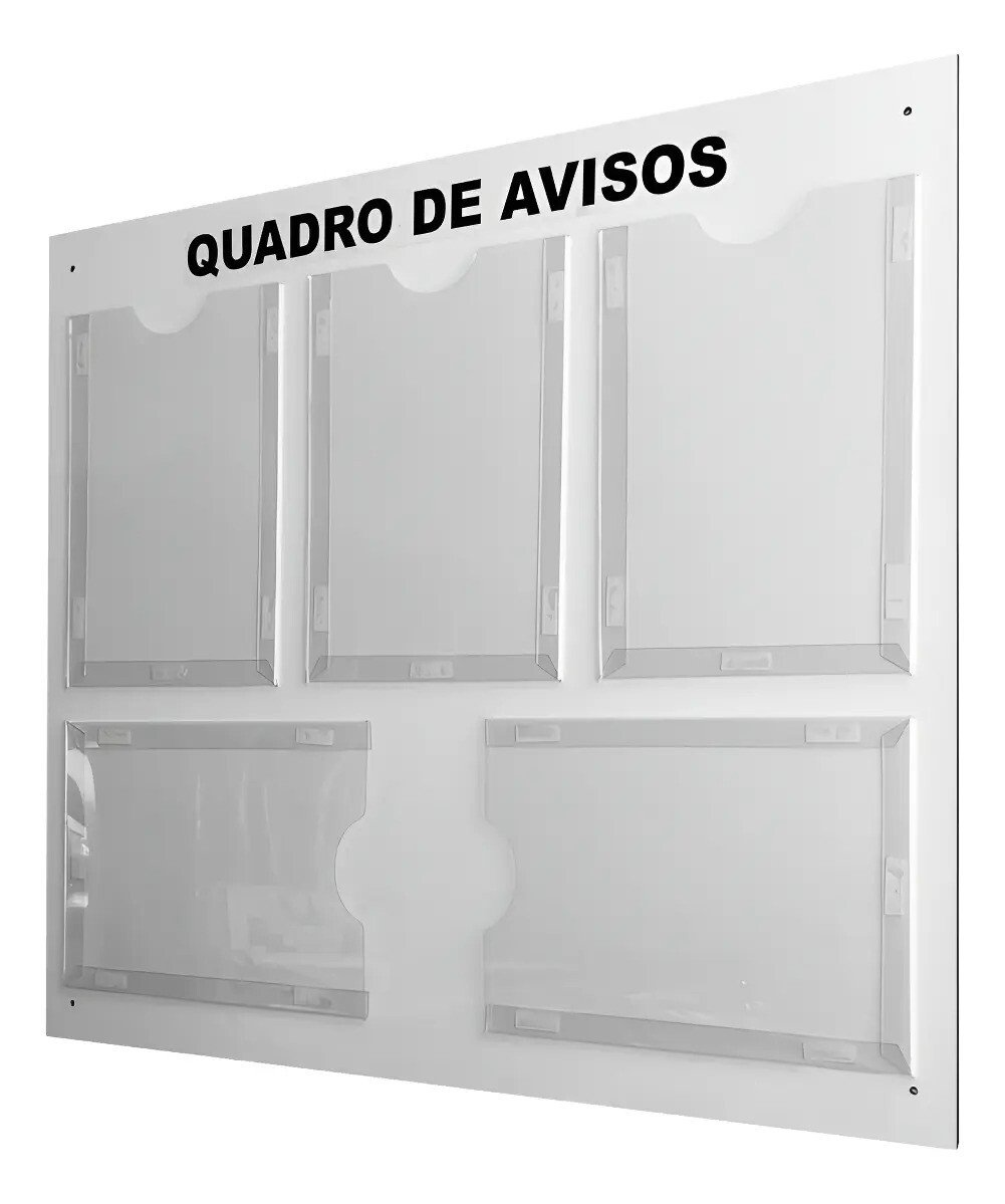 Quadro De Avisos Gestão Informativo Acm Branco 5 Displays A4 Quadro De Avisos Gestão Informativo Acm Branco 5 Displays A4