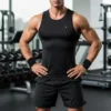 Regata Dry Fit Masculina Academia Treino Voker, modelo masculino vestindo regata dry fit, Voker fitness