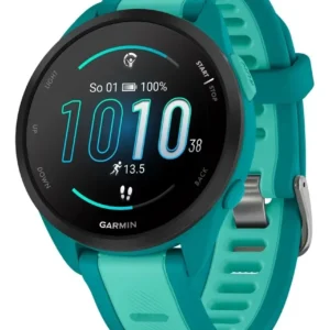 Relógio Garmin Forerunner 165 Music Amoled Turquoise 43 Mm C Caixa Azul-turquesa Pulseira Azul-turquesa Bisel Preto Desenho da pulseira Mesh