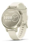 Relógio Garmin Lily 2 Active Lunar Gold Pulseira Branca de Silicone com Monitor Cardíaco de Pulso e GPS