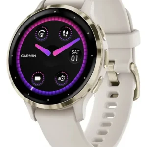 Relógio Smartwatch Garmin Venu 3s Branco com Pulseira de Silicone GPS Display 41mm