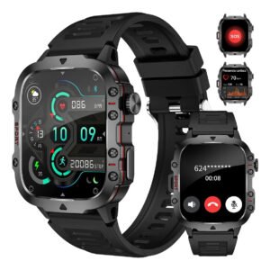 Relógio Smartwatch Masculina Relógio Esportivo Inteligente Foxbox Smart Watch Relógio Digital Militar Resistente Quedas… Preto